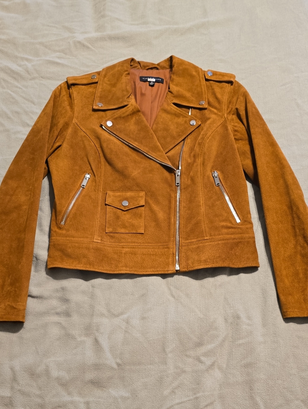 Like New Brown Suede Moto Jacket